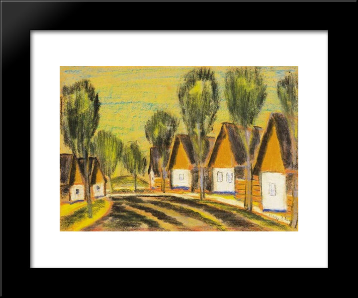 Village-Row Of Houses 20x24 Black Modern Wood Framed Art Print Poster by Nagy, Istvan