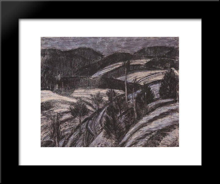 Winter Landscape 20x24 Black Modern Wood Framed Art Print Poster by Nagy, Istvan