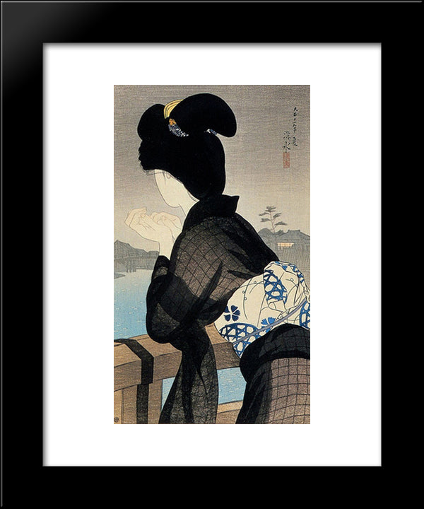 Evening Cool 20x24 Black Modern Wood Framed Art Print Poster by Shinsui, Ito