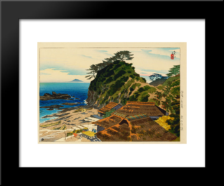 Shirahama In The Morning 20x24 Black Modern Wood Framed Art Print Poster by Shinsui, Ito