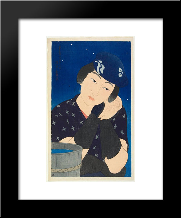 Woman Of The Island 20x24 Black Modern Wood Framed Art Print Poster by Shinsui, Ito