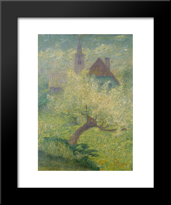 Flowering Apple Tree 20x24 Black Modern Wood Framed Art Print Poster by Grohar, Ivan