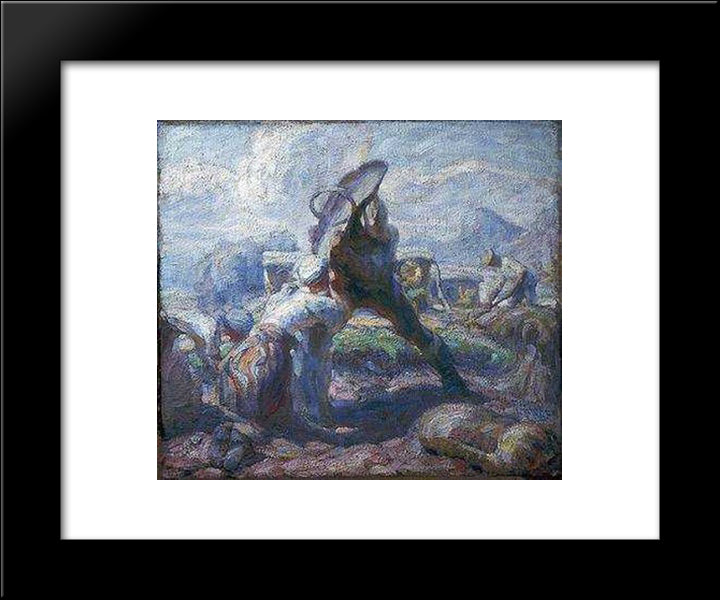 Potatoes 20x24 Black Modern Wood Framed Art Print Poster by Grohar, Ivan