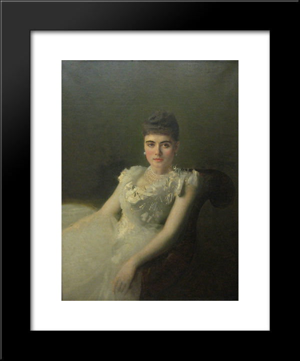 Portrait Of Anna Von Derviz 20x24 Black Modern Wood Framed Art Print Poster by Kramskoy, Ivan