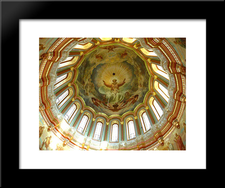 The Painting Of The Main Dome Of The Temple Of Christ The Savior In Moscow 20x24 Black Modern Wood Framed Art Print Poster by Kramskoy, Ivan