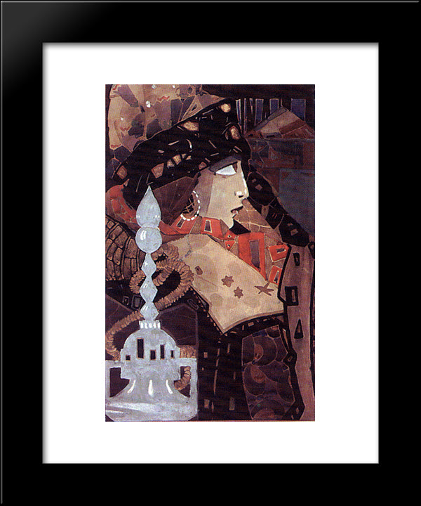 Ahinora 20x24 Black Modern Wood Framed Art Print Poster by Milev, Ivan
