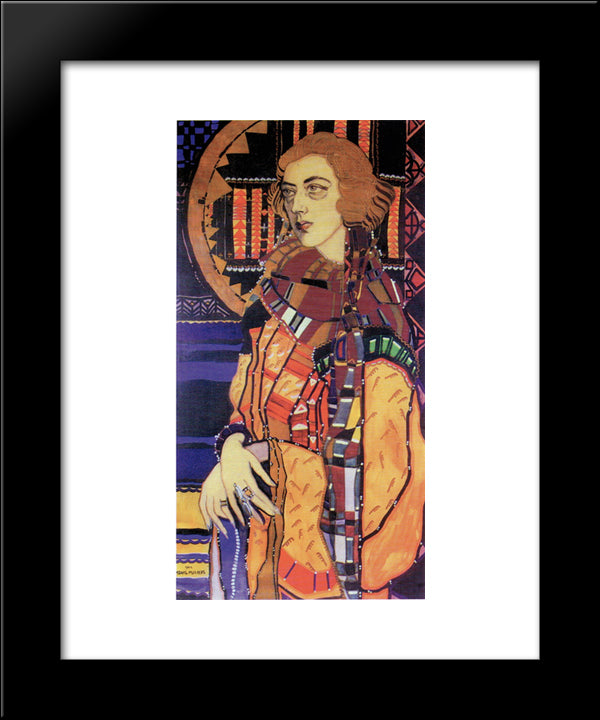 Portrait Of Anna Kamenova 20x24 Black Modern Wood Framed Art Print Poster by Milev, Ivan