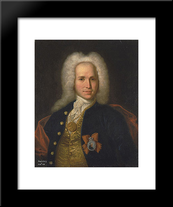 Portrait Of Andrei Nartov 20x24 Black Modern Wood Framed Art Print Poster by Nikitin, Ivan