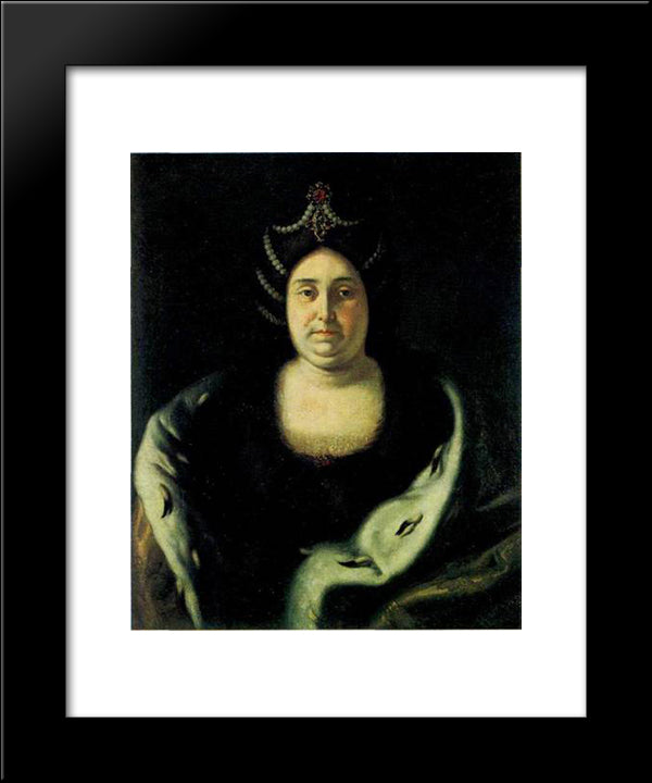 Tsarina Praskovia Fedorovna Saltikova, Widow Of Ivan V 20x24 Black Modern Wood Framed Art Print Poster by Nikitin, Ivan