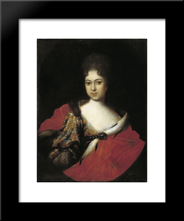 Tzarina Praskovia Ioanovna 20x24 Black Modern Wood Framed Art Print Poster by Nikitin, Ivan