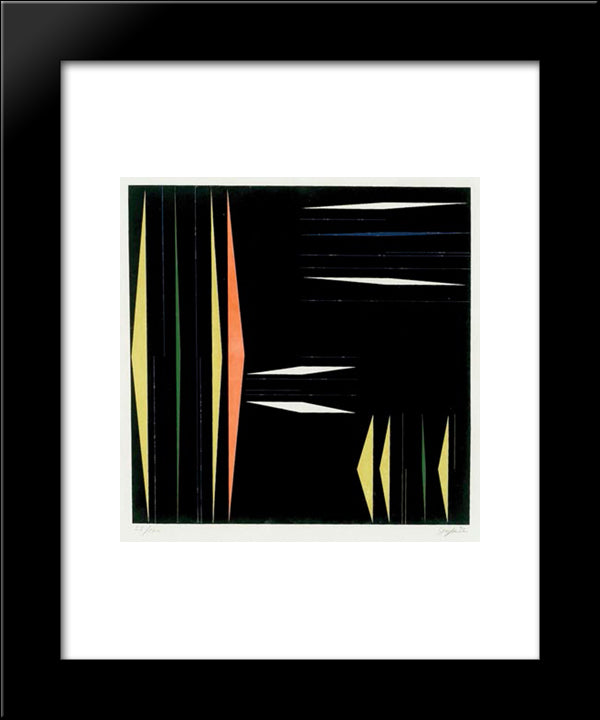 Composicao 20x24 Black Modern Wood Framed Art Print Poster by Serpa, Ivan