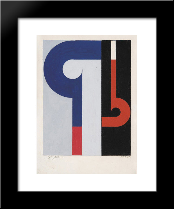 Gouache 20x24 Black Modern Wood Framed Art Print Poster by Serpa, Ivan