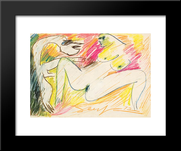 Outubro 20x24 Black Modern Wood Framed Art Print Poster by Serpa, Ivan