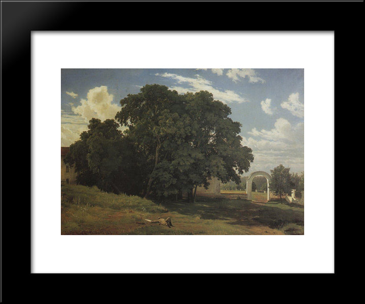 At The Church Fence. Balaam 20x24 Black Modern Wood Framed Art Print Poster by Shishkin, Ivan