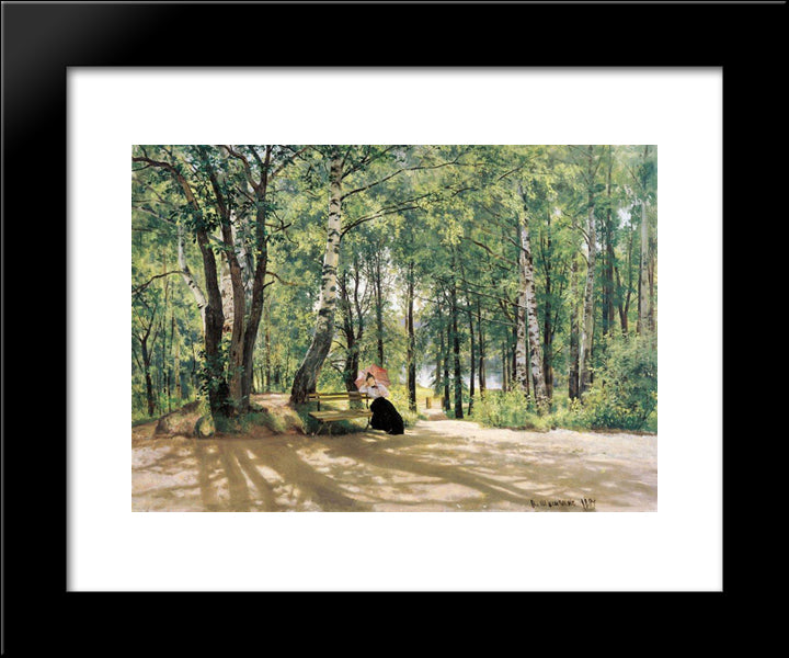 At The Summer Cottage 20x24 Black Modern Wood Framed Art Print Poster by Shishkin, Ivan
