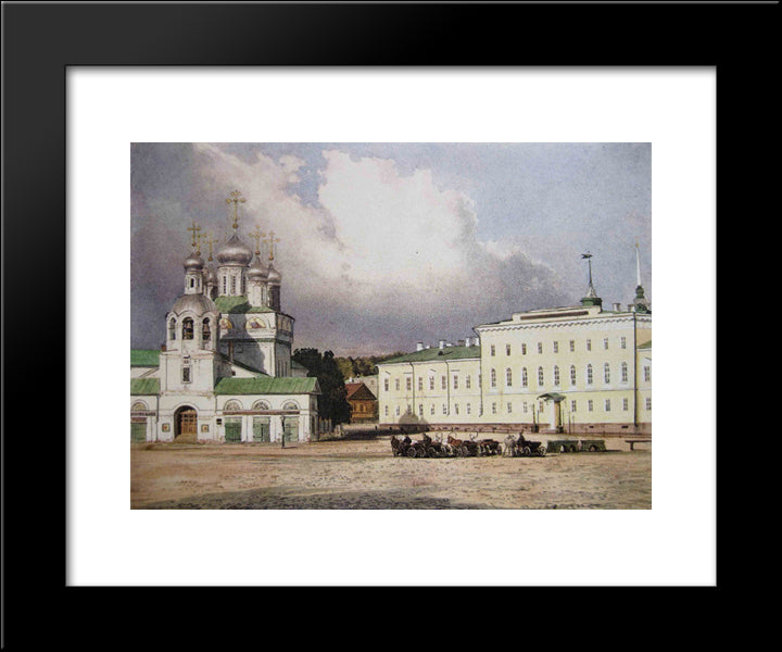 Blagoveschensky Cathedral And Province Gymnasia On Blagoveschenskaya Square In Nyzhny Novgorod 20x24 Black Modern Wood Framed Art Print Poster by Shishkin, Ivan