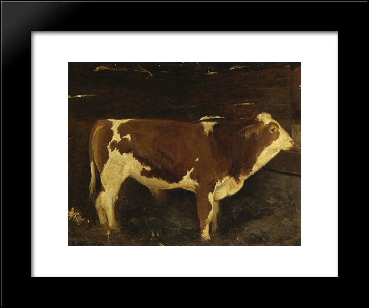 Bull 20x24 Black Modern Wood Framed Art Print Poster by Shishkin, Ivan
