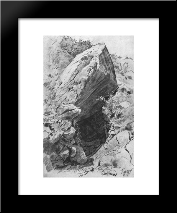 Cave In Caves & Volcanoes 20x24 Black Modern Wood Framed Art Print Poster by Shishkin, Ivan