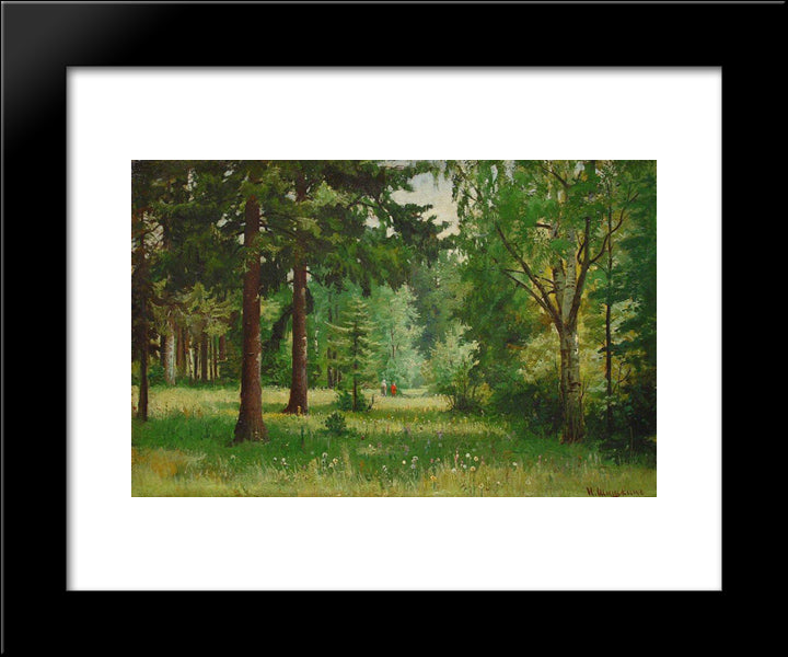 Children In The Forest 20x24 Black Modern Wood Framed Art Print Poster by Shishkin, Ivan