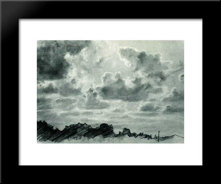Clouds 20x24 Black Modern Wood Framed Art Print Poster by Shishkin, Ivan