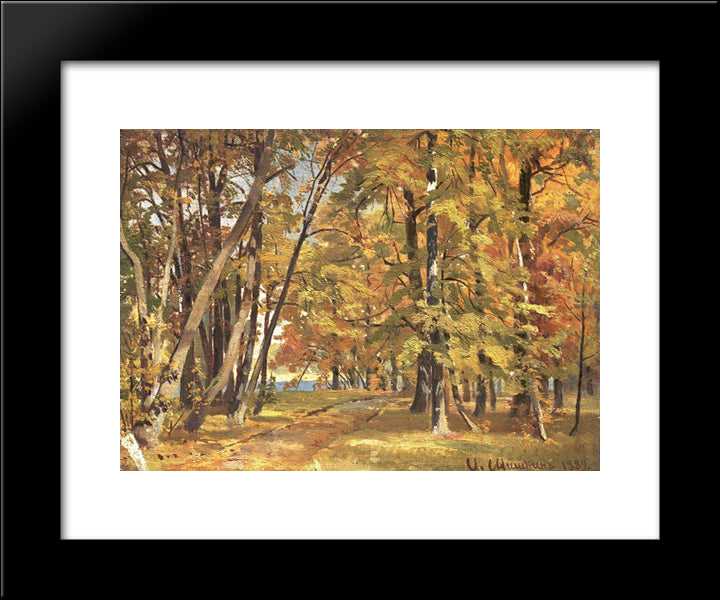Early Autumn 20x24 Black Modern Wood Framed Art Print Poster by Shishkin, Ivan