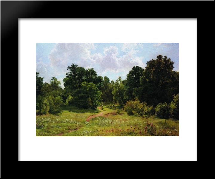 Edge Of The Deciduous Forest 20x24 Black Modern Wood Framed Art Print Poster by Shishkin, Ivan