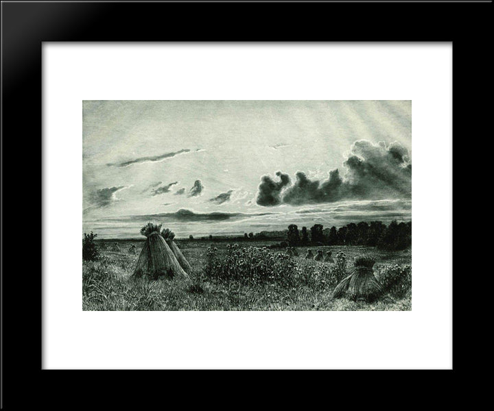 Field 20x24 Black Modern Wood Framed Art Print Poster by Shishkin, Ivan