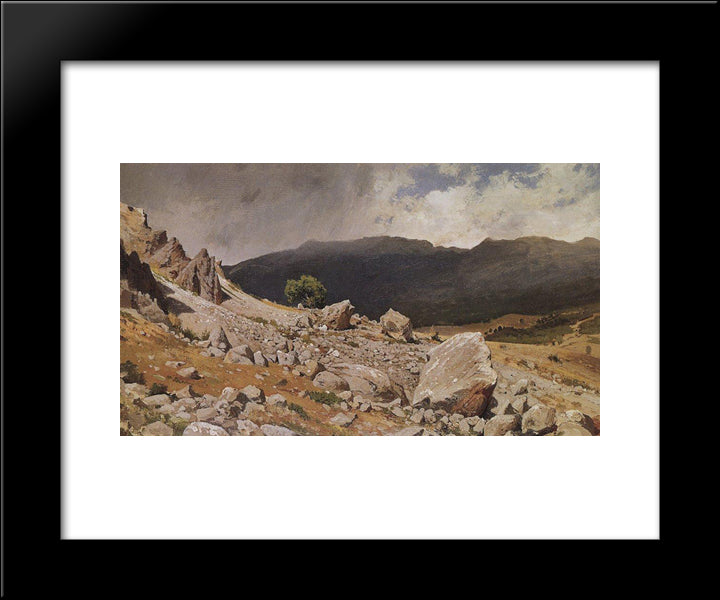 From The Vicinity Of Gurzuf 20x24 Black Modern Wood Framed Art Print Poster by Shishkin, Ivan