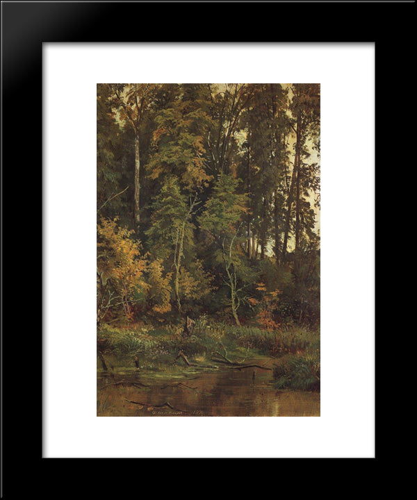 Go To The Autumn 20x24 Black Modern Wood Framed Art Print Poster by Shishkin, Ivan