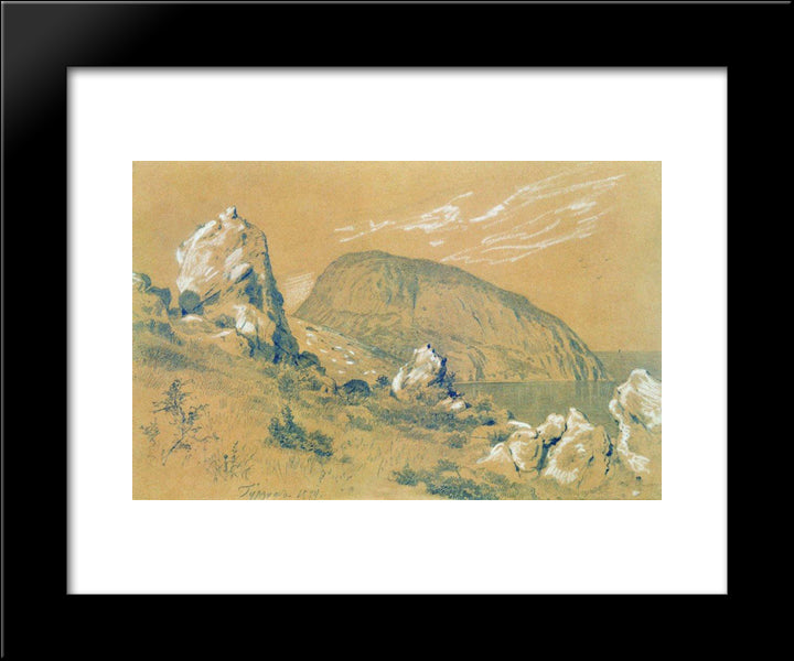 Gursuf 20x24 Black Modern Wood Framed Art Print Poster by Shishkin, Ivan