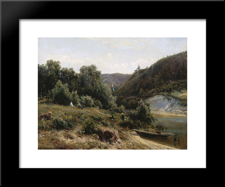 Near The Monastery 20x24 Black Modern Wood Framed Art Print Poster by Shishkin, Ivan