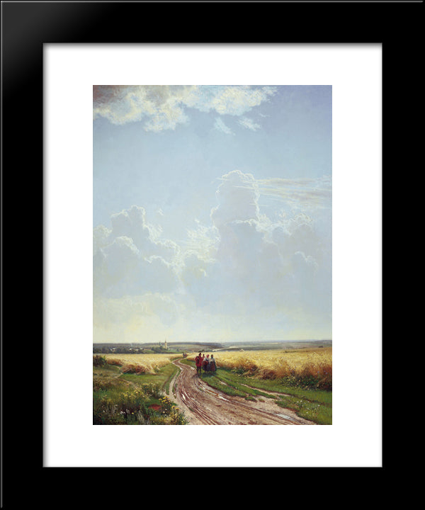 Noon In The Neighbourhood Of Moscow 20x24 Black Modern Wood Framed Art Print Poster by Shishkin, Ivan
