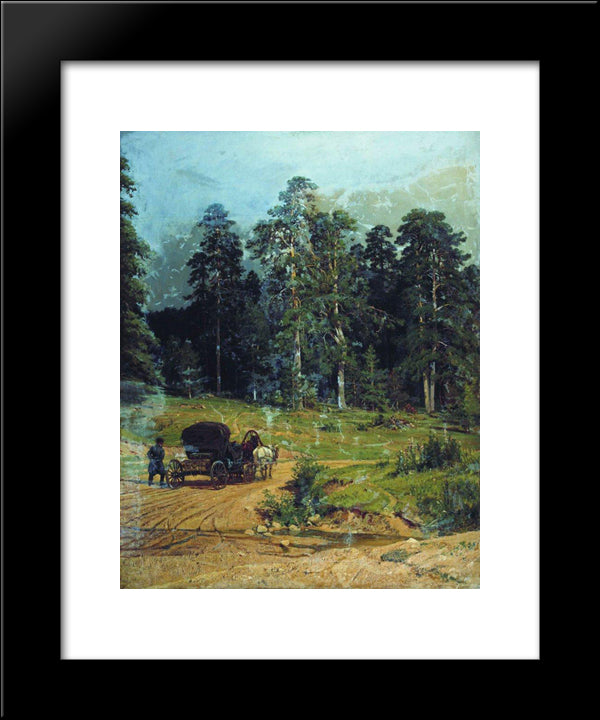 Polesye 20x24 Black Modern Wood Framed Art Print Poster by Shishkin, Ivan
