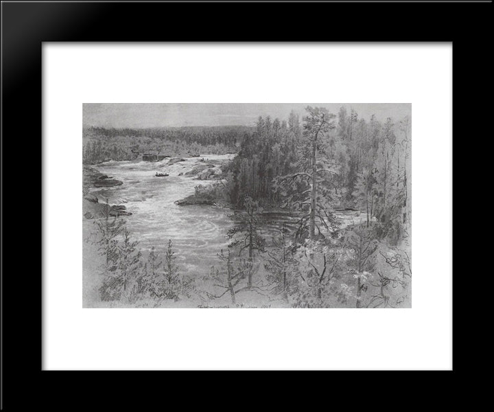 Por-Threshold 20x24 Black Modern Wood Framed Art Print Poster by Shishkin, Ivan