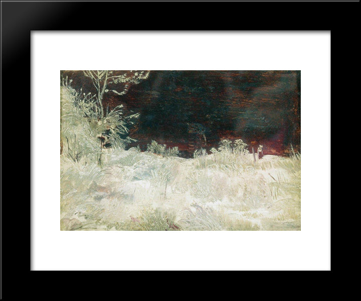 Winter. Moscow Suburbs 20x24 Black Modern Wood Framed Art Print Poster by Shishkin, Ivan