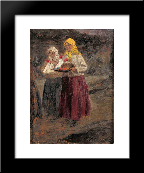 From Morning Service 20x24 Black Modern Wood Framed Art Print Poster by Vladimirov, Ivan