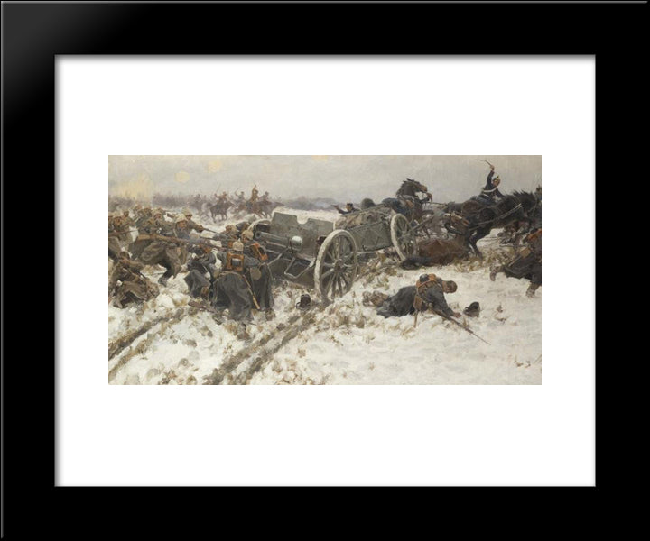 Military Clash 20x24 Black Modern Wood Framed Art Print Poster by Vladimirov, Ivan
