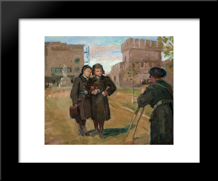 Photographer In The Countryside 20x24 Black Modern Wood Framed Art Print Poster by Vladimirov, Ivan