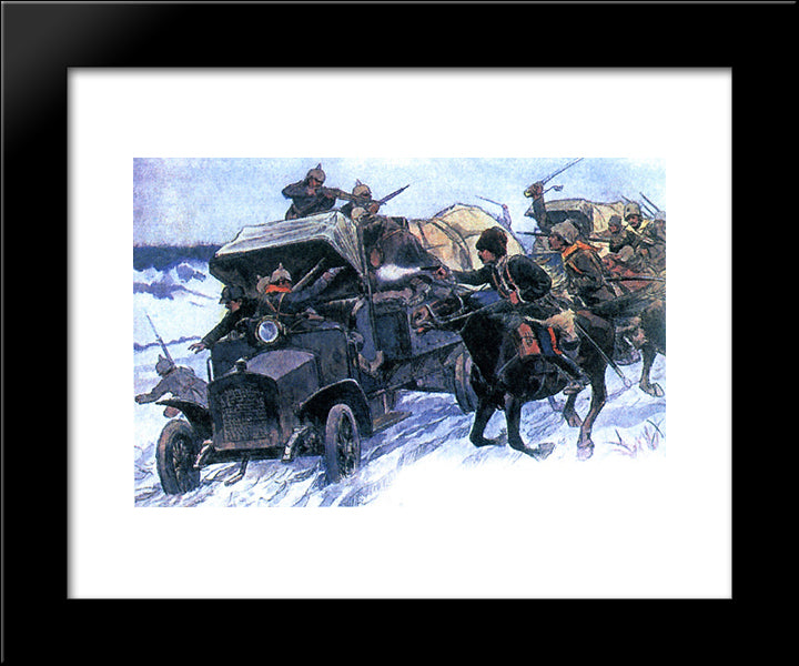 The Seizure Of German Automobiles 20x24 Black Modern Wood Framed Art Print Poster by Vladimirov, Ivan