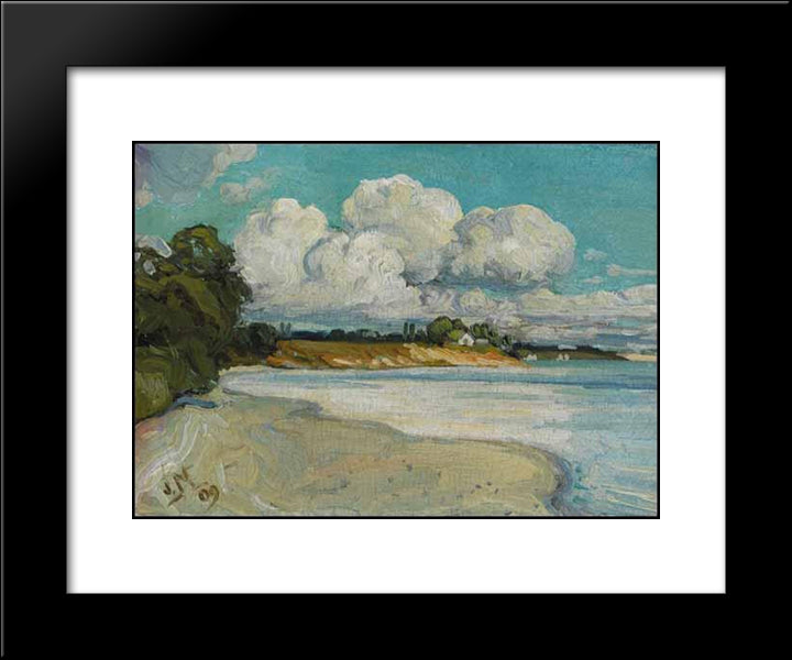 On The Lake Shore Near Bronte 20x24 Black Modern Wood Framed Art Print Poster by MacDonald, J. E. H.