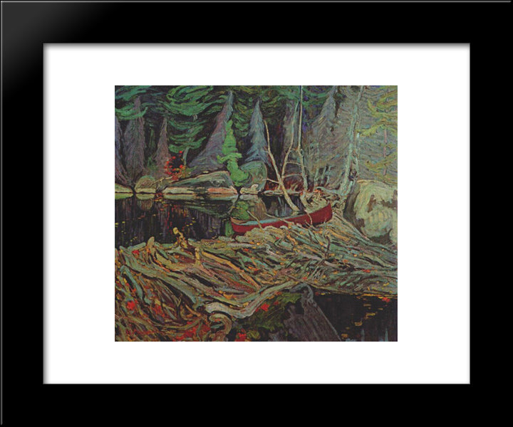 The Beaver Dam 20x24 Black Modern Wood Framed Art Print Poster by MacDonald, J. E. H.