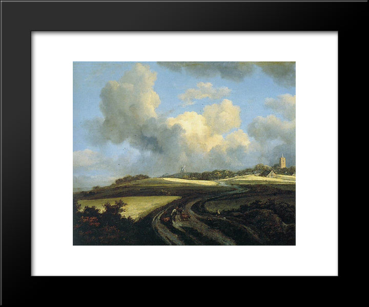 Road Through Corn Fields Near The Zuider Zee 20x24 Black Modern Wood Framed Art Print Poster by van Ruisdael, Jacob Isaakszoon