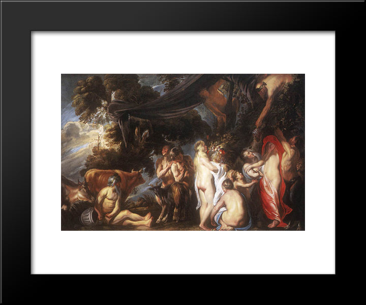 Allegory Of Fertility 20x24 Black Modern Wood Framed Art Print Poster by Jordaens, Jacob