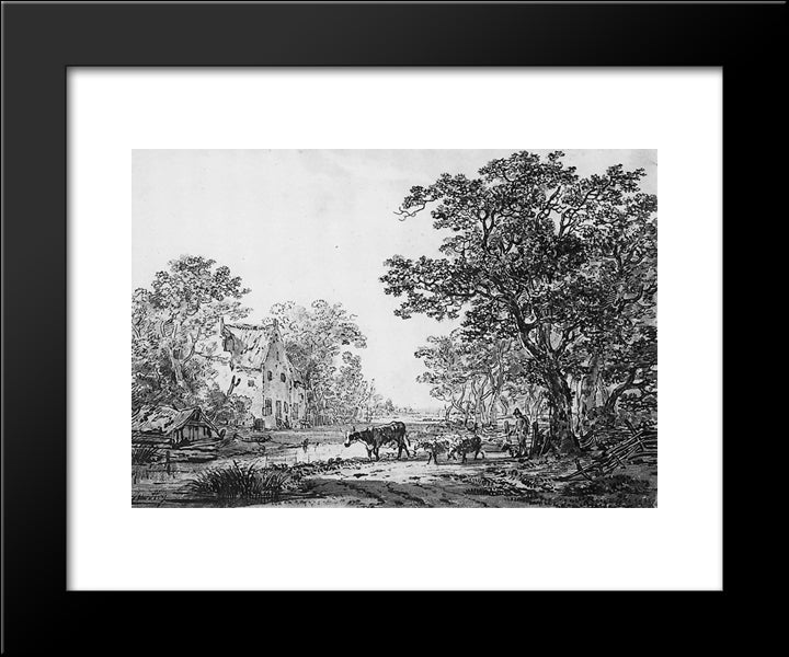 Forest Landscape 20x24 Black Modern Wood Framed Art Print Poster by van Strij, Jacob