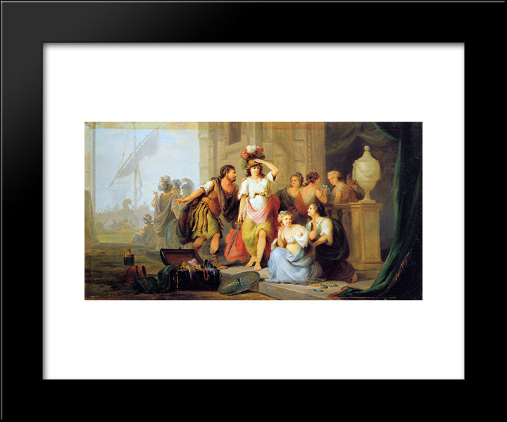 Odysseus Discovers Achilles 20x24 Black Modern Wood Framed Art Print Poster by van Strij, Jacob