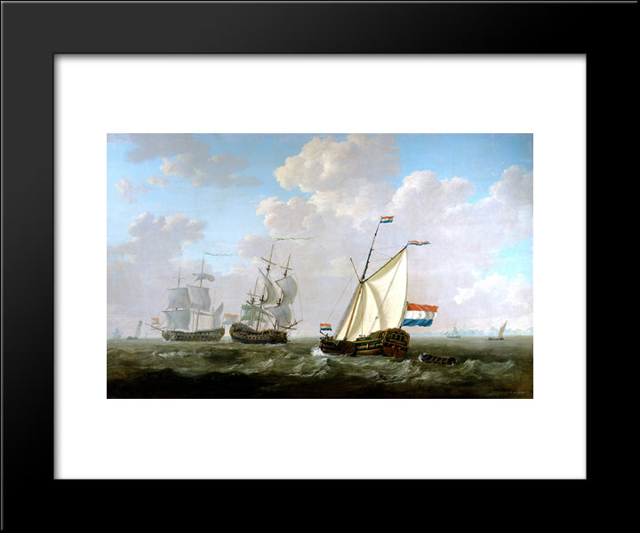 The Yacht Of The Voc Chamber Of Rotterdam 1790 20x24 Black Modern Wood Framed Art Print Poster by van Strij, Jacob