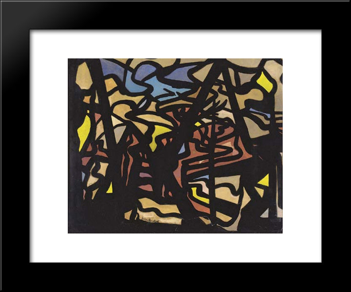 Abstract Composition 20x24 Black Modern Wood Framed Art Print Poster by Heemskerck, Jacoba van