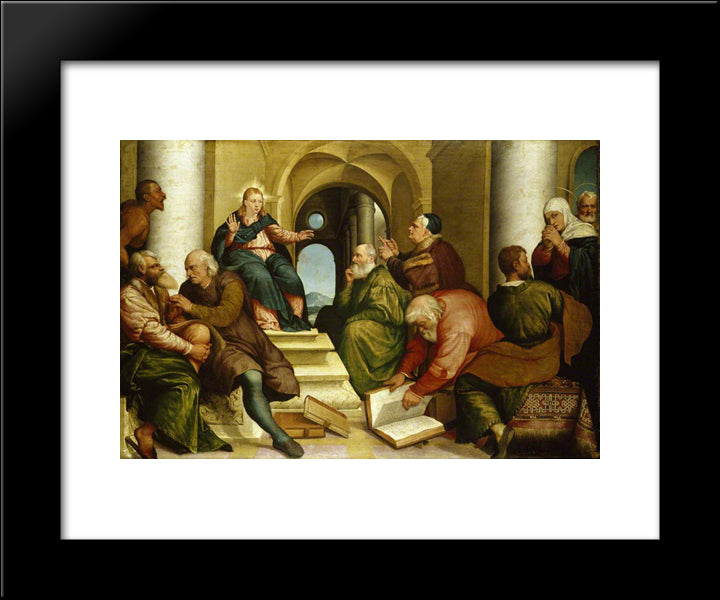 Christ Among The Doctors 20x24 Black Modern Wood Framed Art Print Poster by Bassano, Jacopo