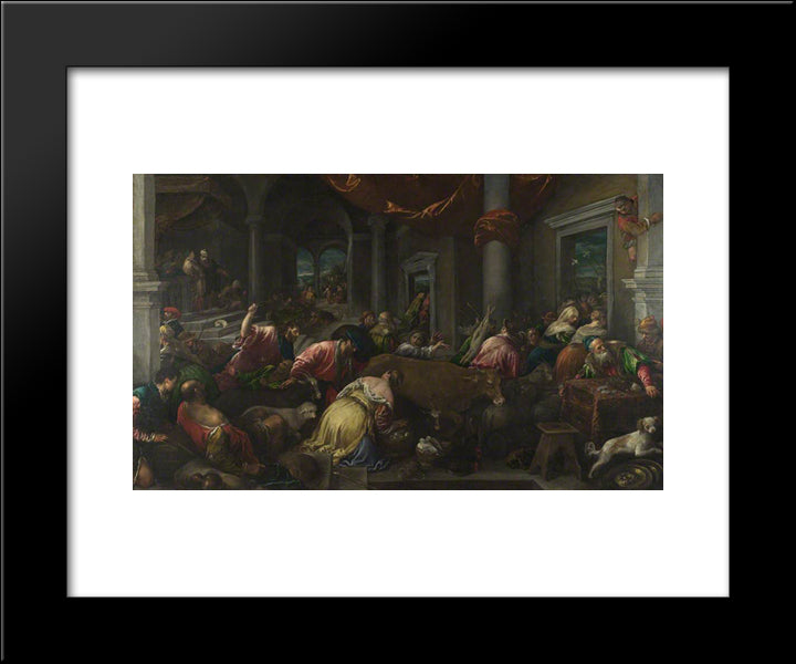 The Purification Of The Temple 20x24 Black Modern Wood Framed Art Print Poster by Bassano, Jacopo