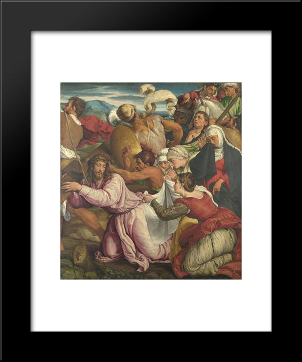 The Way To Calvary 20x24 Black Modern Wood Framed Art Print Poster by Bassano, Jacopo